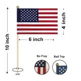 4" x 6" Handheld Mini U.S. Flags - Safety Ball Top