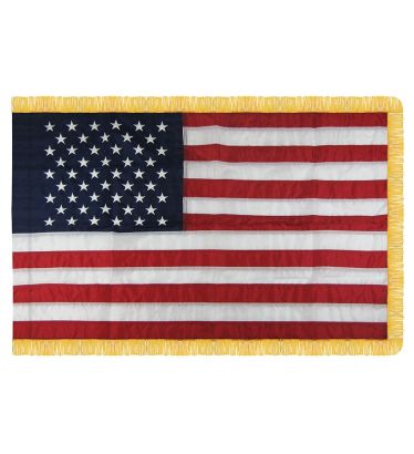 3'x5' U.S. Indoor & Parade Nylon Flags - Gold Fringe