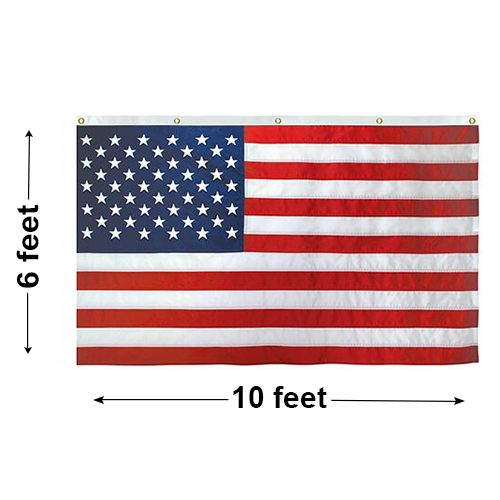 6'x10' U.S. Nylon Horizontal Banner - Horizontal U.S. Commercial ...