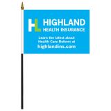 Custom 8"x12" Single Face Reverse Polyester Stick Flags