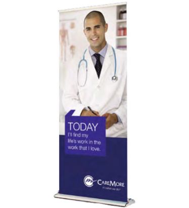 Custom 84"x33" Double Sided Retractable 8100 Fabric Banners