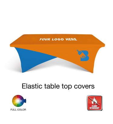 Cross-Over Classic Custom Stretch Table Cover - Flame Retardant