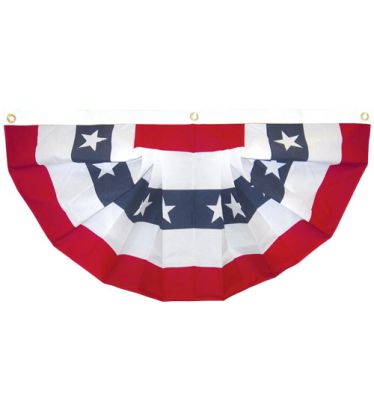 18"x36" Printed Stars & Stripes Pleated Fan - Cotton