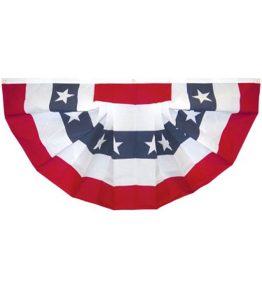 3'x6' Printed Stars & Stripes Pleated Fan - Cotton