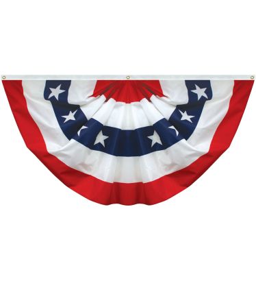 3'x6' Printed Stars & Stripes Pleated Fan - Light-Poly