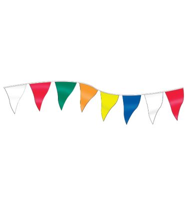 60' Multi-Colored 12"x18" Economy Pennants