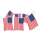 50' Mini US Flags Strings- Hi-Strength