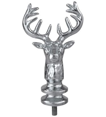 4-1/2" Silver Metal Elks Head for Oak Poles - Indoor/Parade