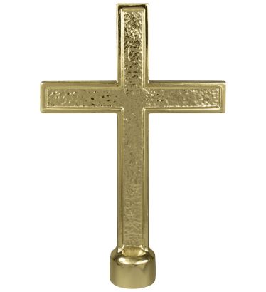 6-1/2" Traditional Gold Metal Cross - Slip-on - Indoor/Parade