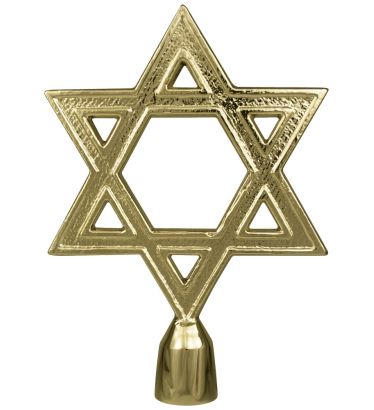 6 3/4" Gold Metal Star of David for Oak Poles - Indoor/Parade