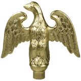 7" Wingspan Gold Metal Perched Eagle for Aluminum Poles -...