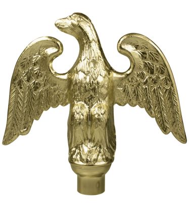 7" Wingspan Gold Metal Perched Eagle for Aluminum Poles - Indoor/Parade