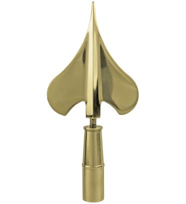 8-1/4" Gold Metal Army Spear for Oak Poles - Indoor/Parade