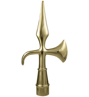 8-1/4" Gold Metal Battle Axe for Aluminum Poles - Indoor/Parade