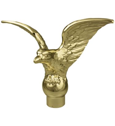 8-1/4" Wingspan Gold Metal Flying Eagle - Slip-on - Indoor/Parade