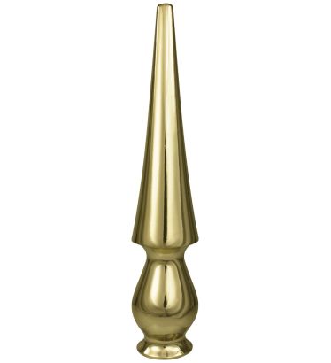 8" Gold Metal Tall Spear for Oak Poles - Indoor/Parade