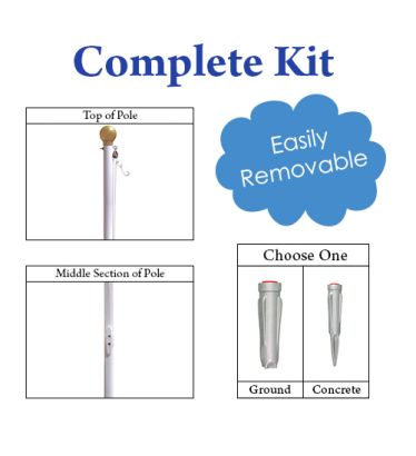 Removable Deluxe Avenue of Flags Pole Kits