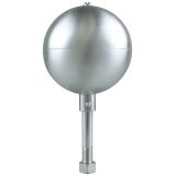 3" Satin Silver Aluminum Ball - 1/2" Spindle