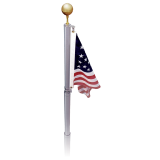 17' Residential Aluminum Telescopic Flagpole Kit