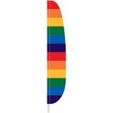 7'x17" 12-Stripe Rainbow Feather Flag