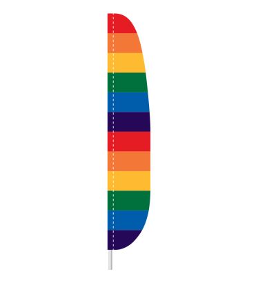 7'x17" 12-Stripe Rainbow Feather Flag