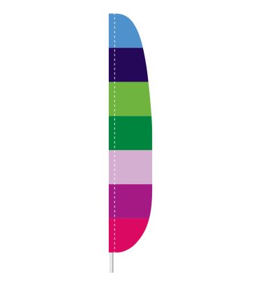 7'x17" 7-Stripe Rainbow Feather Flag