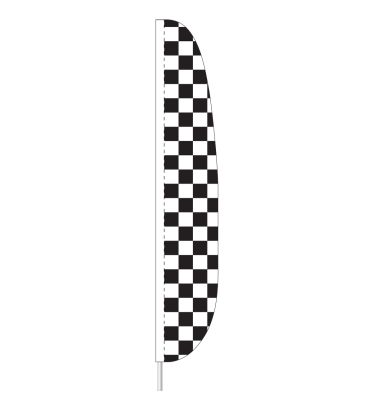 7'x17" B&W Checkered Feather Flag