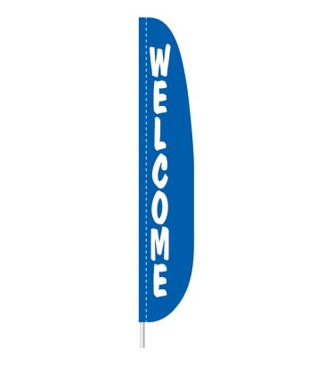 7'x17" Blue Welcome Feather Flag