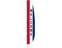 7'x17" RWB Welcome Feather Flag