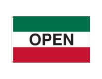 3'x5' Open Message Outdoor Nylon Flag - Green, White, & Red