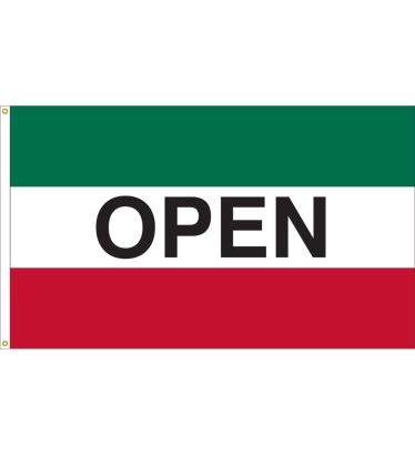 3'x5' Open Message Outdoor Nylon Flag - Green, White, & Red