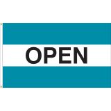 3'x5' Open Message Outdoor Nylon Flag - Teal, White, & Teal