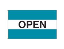 3'x5' Open Message Outdoor Nylon Flag - Teal, White, & Teal