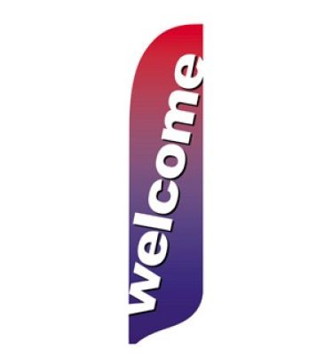 2'x11' Welcome Red Blue Fade Wave Banner