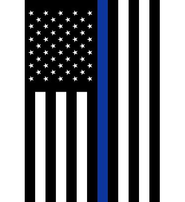 18"x12" Thin Blue Line U.S. Garden Flag