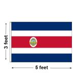 3'x5' Costa Rica Nylon Outdoor Flag