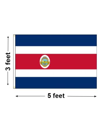 3'x5' Costa Rica Nylon Outdoor Flag