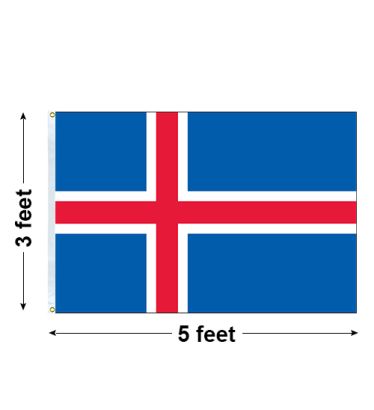 3'x5' Iceland Nylon Outdoor Flag