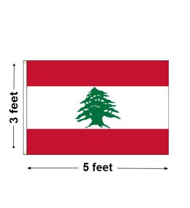 3'x5' Lebanon Nylon Outdoor Flag