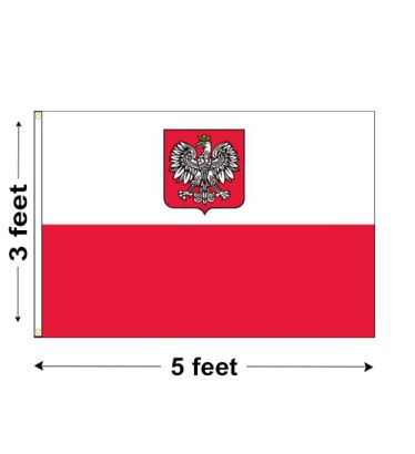 3'x5' Poland (with Eagle) Nylon Outdoor Flag