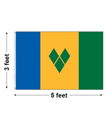 3'x5' St. Vincent & Grenadines Nylon Outdoor Flag