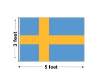 3'x5' Sweden Nylon Outdoor Flag