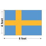 4'x6' Sweden Nylon Outdoor Flag