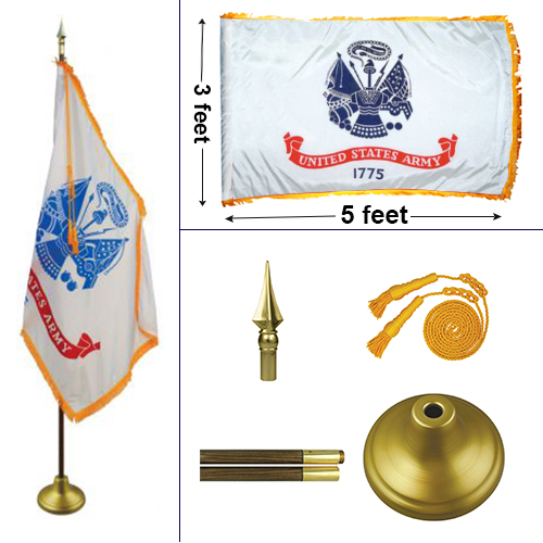 8' Army Heavy Indoor Oak Mounting Set - Army Flags | Tuff Flags - 888 ...