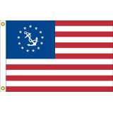 U.S. Yacht Nylon Ensign - Appliqued Field & Sewn Stripes