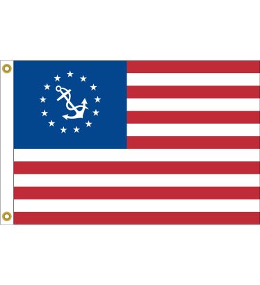 U.S. Yacht Nylon Ensign - Appliqued Field & Sewn Stripes