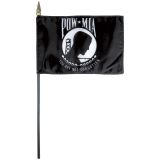 4"x6" POW/MIA Mounted Economy Cotton Flag - Spear