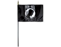 4"x6" POW/MIA Mounted Economy Cotton Flag - Spear