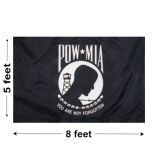 5'x8' POW/MIA Single Face Reverse Polyester Flags - Outdoor