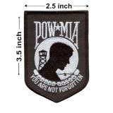 POW/MIA Embroidered Patch - 2.5"x3.5"